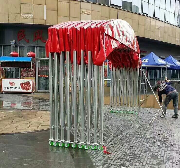 特价活动推拉篷定制  活动推拉式雨棚测量设计  街道大排档收缩推拉雨篷定做