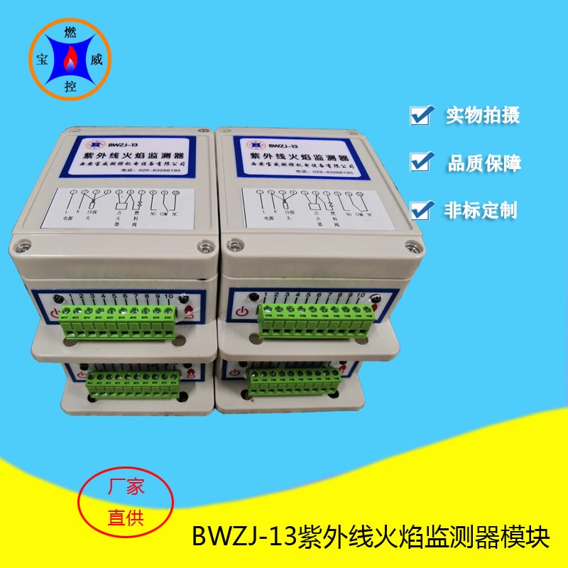  燃料加热炉火焰监测装置，宝威燃控BWZJ-13火焰检测开关，220V供电输出