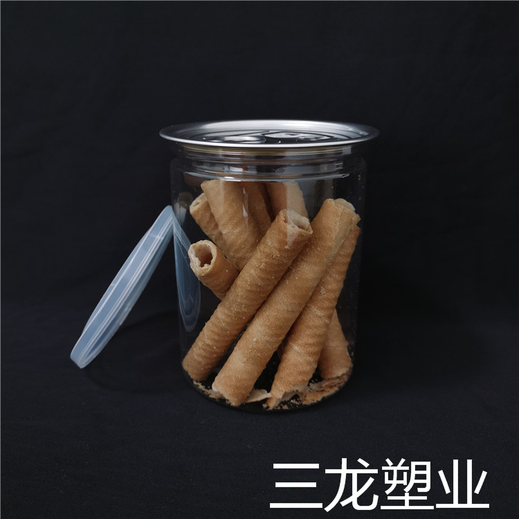 三龙花茶罐 塑料食品罐  厂家供应