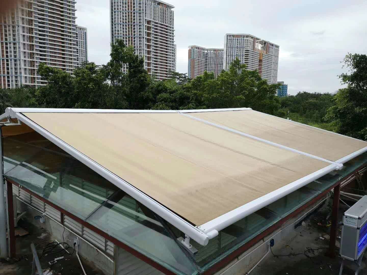 苏州阳光房遮阳棚  复式楼顶遮阳篷  电动天幕蓬  遮阳雨篷品质保证