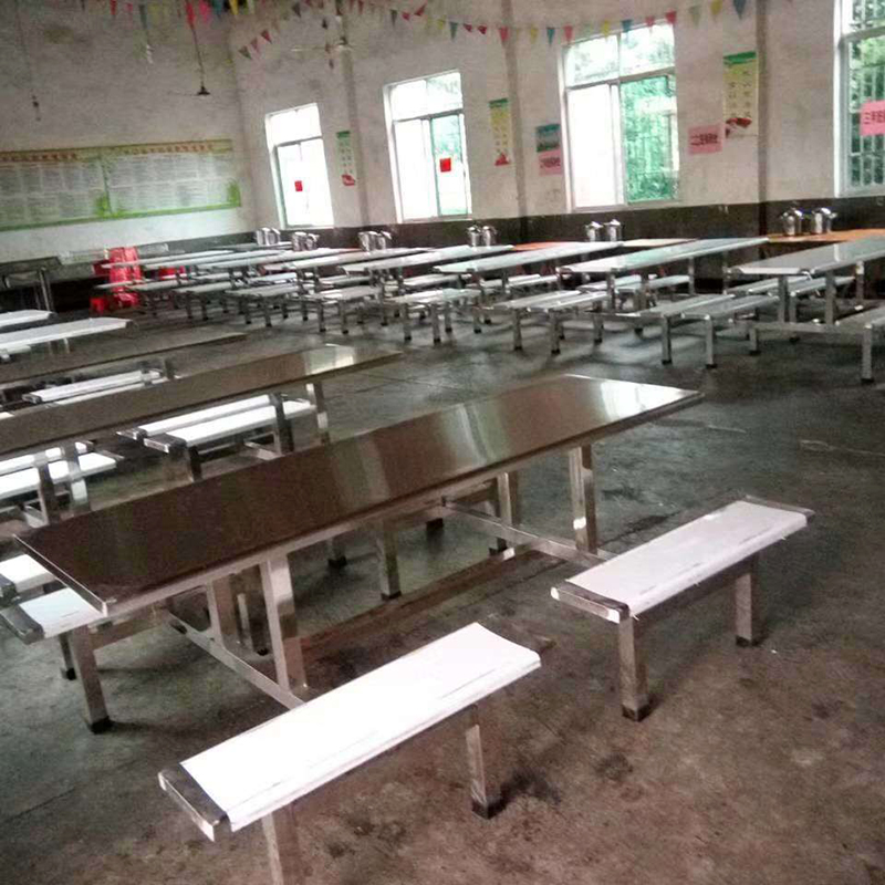 广杰定制加工食堂一体餐桌椅 学校餐桌 部队餐桌 单位餐桌