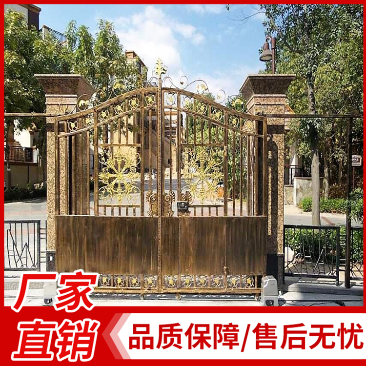 乡村庭院花园锌钢对开大门 农村院子家用围墙大门 欧式豪华铁艺别墅大门 