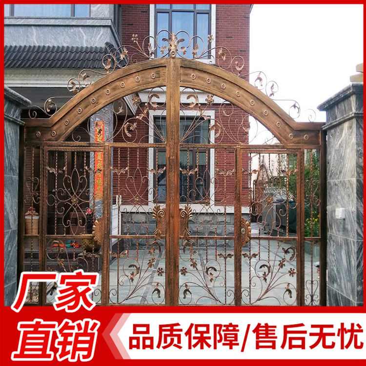 庭院花园铁艺大门 欧式豪华铁艺别墅大门厂家
