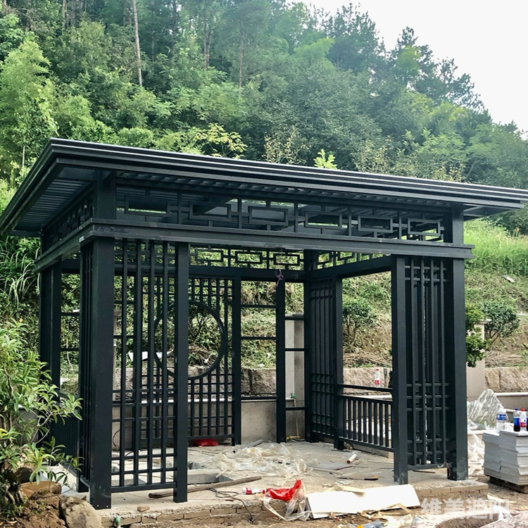庭院花园景观凉亭 小区一楼花园遮阳亭定制 维美遮阳
