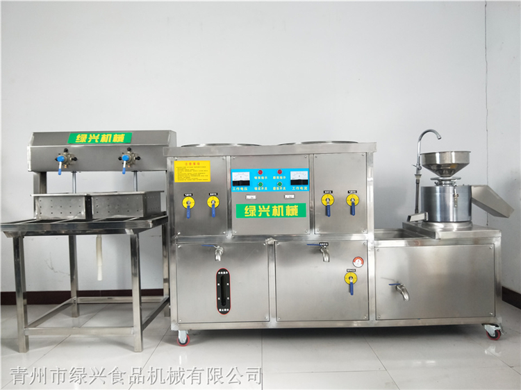 小款成套豆腐机 自动不锈钢豆腐机 青州绿兴 lx-300型豆腐机价格
