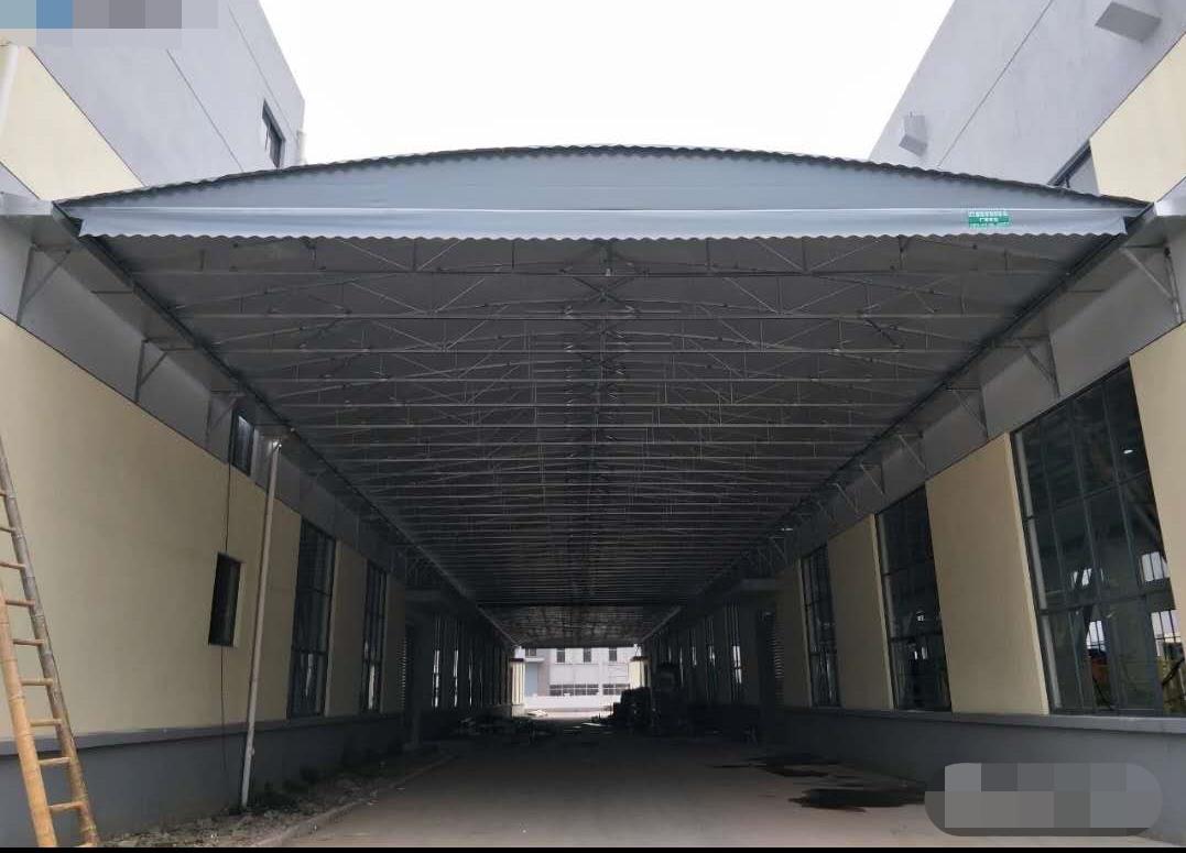 物流运输电动折叠推拉蓬  工地厂房仓库推拉雨篷  雨晴两用电动推拉雨篷