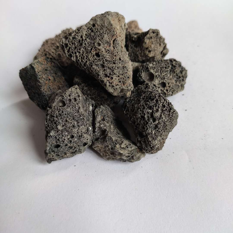 开碧源供应黑色颗粒火山岩滤料 净水过滤、截污、生物挂膜火山岩1-2/2-3公分