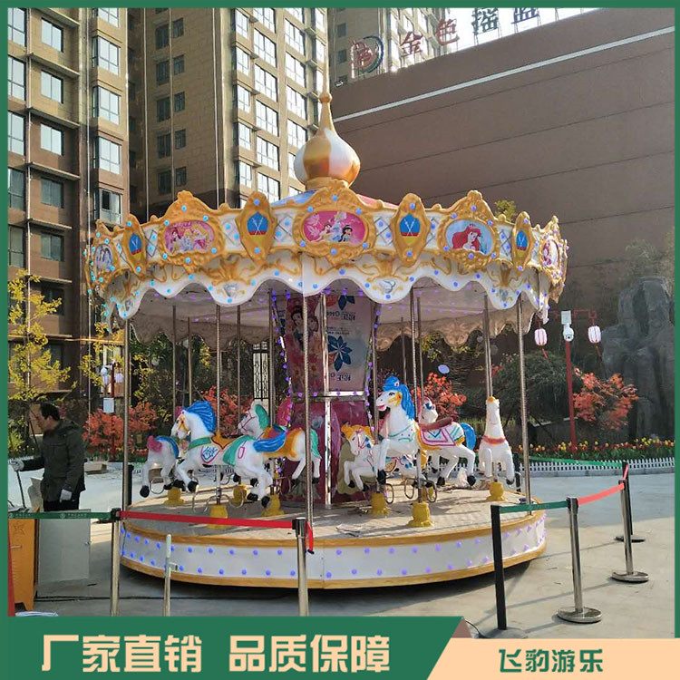 室外儿童游乐设备 豪华12座旋转木马 款式多样 外形美观