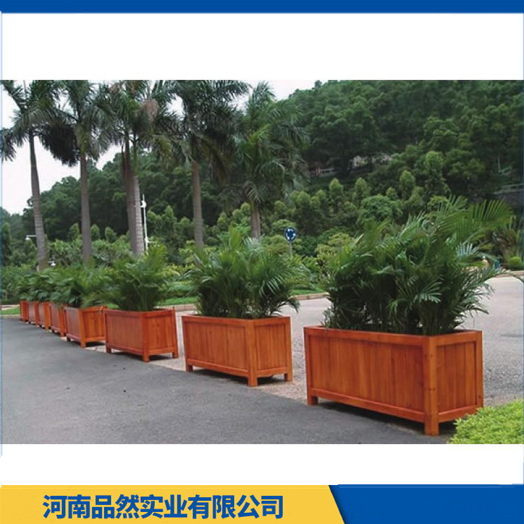 定制防腐木花箱 批发商业街花箱 款式多样 外形美观