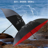 直杆全纤维自动双层伞高尔夫伞超大加固抗风晴雨伞三人商务礼品广告伞
