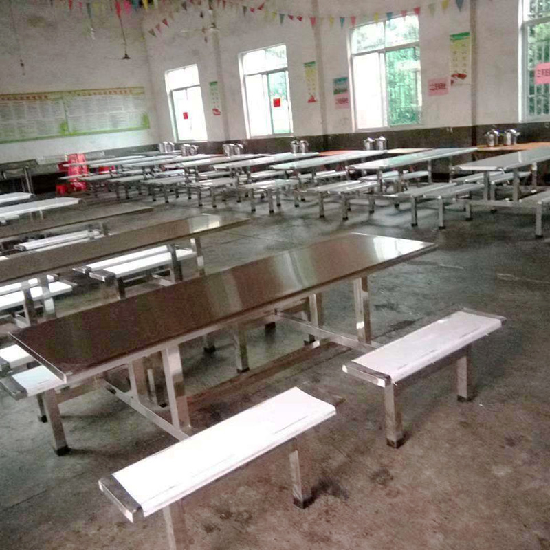 广杰定制供应饭堂餐桌 不锈钢饭堂餐桌 学校用餐桌 食堂专用餐桌价格