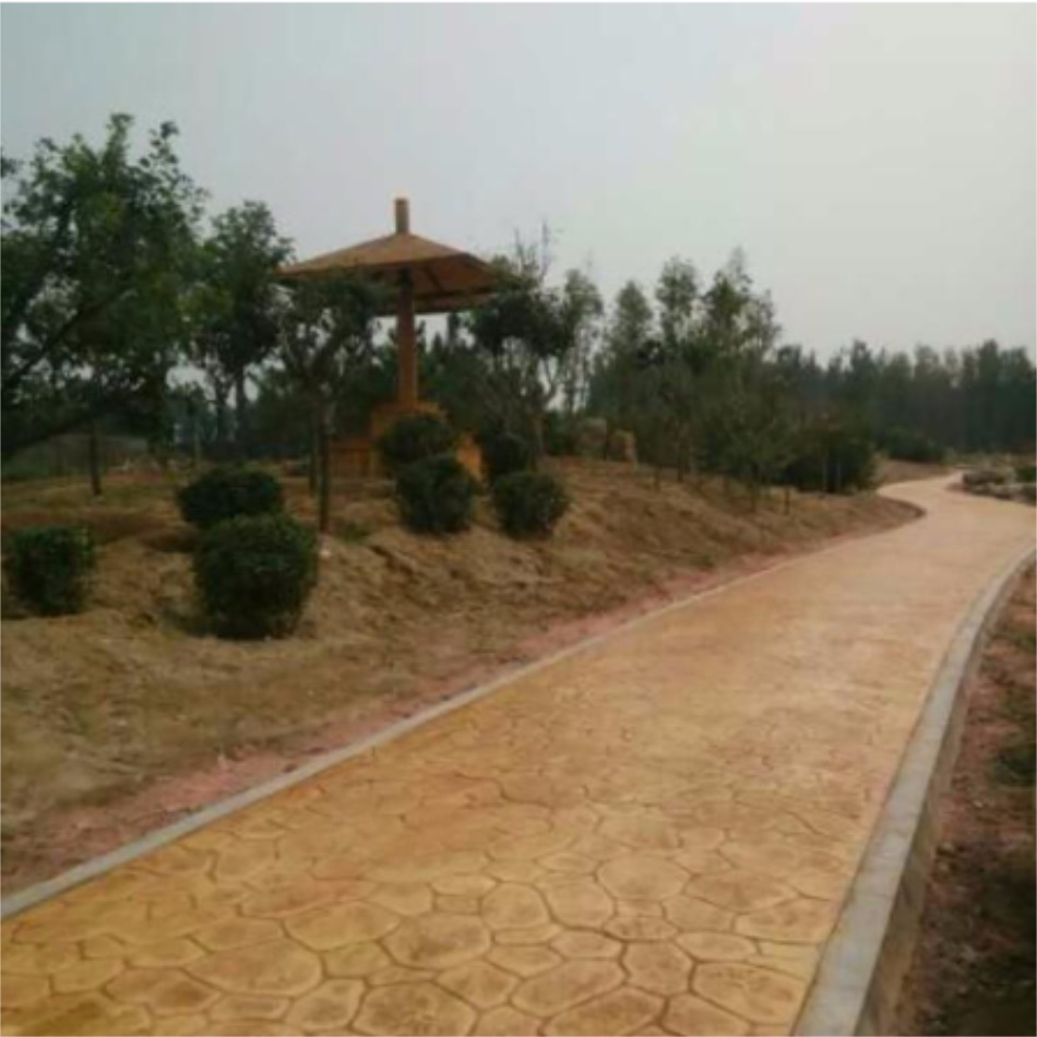 混凝土压模地坪色彩丰富 彩色压印地面整体性强 压花地坪平整性强 河北虹彩建材