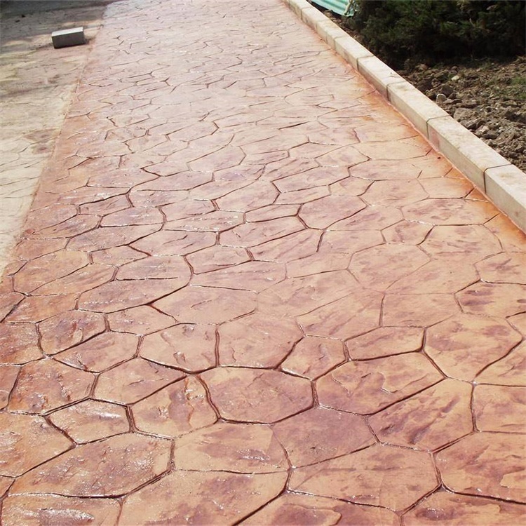 压模路面色彩丰富 压花水泥地坪节能环保  压模地坪 河北虹彩建材