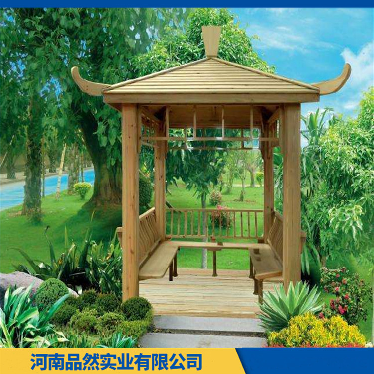 户外碳化实木四角亭 河南防腐木六角凉亭 绿色环保 无气味
