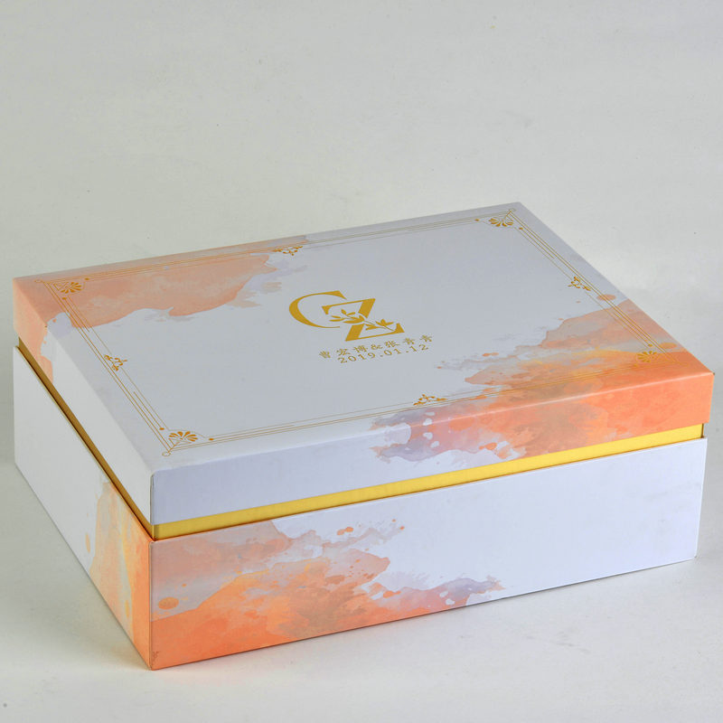 精美喜糖礼品包装盒定制 婚礼手提纸盒天地盖婚庆包装盒批发