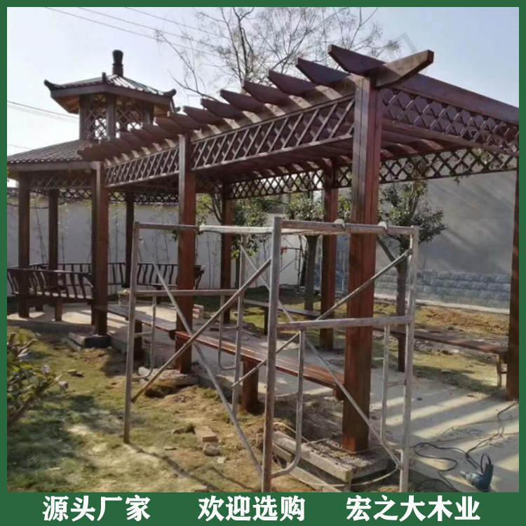 室外防腐木花架 古建防腐木花架 经济耐用 欢迎选购