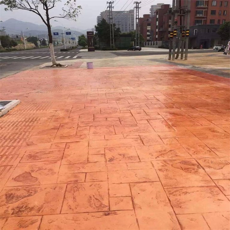 混凝土压模地坪 彩色压印地面厂家 压模混凝土价格 河北虹彩建材