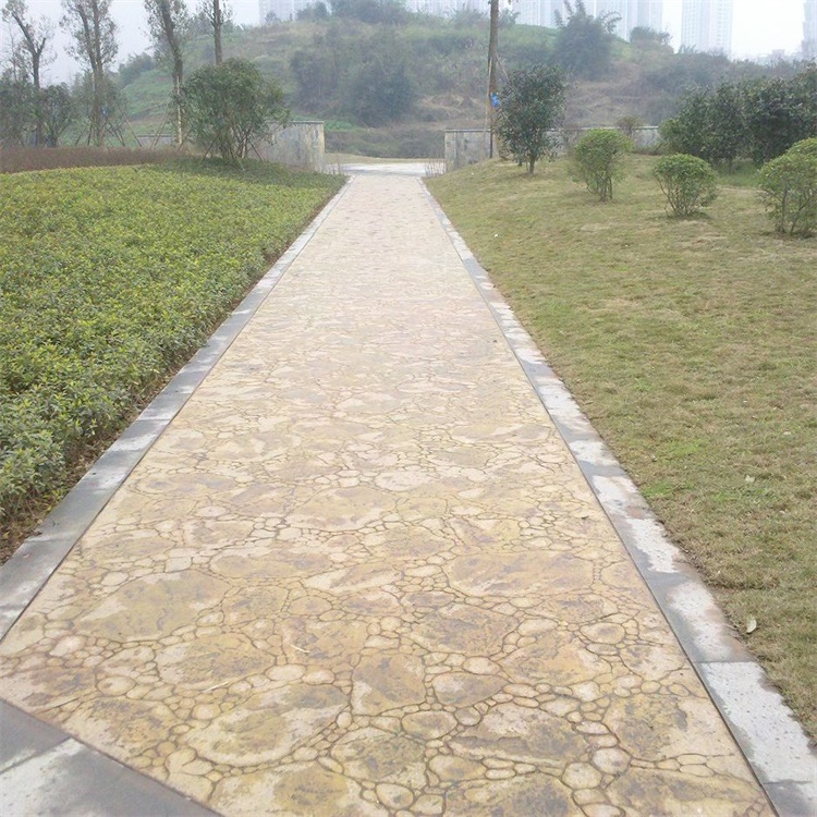 彩色水泥压模厂家 压印地坪模具 压花地坪路面 河北虹彩建材