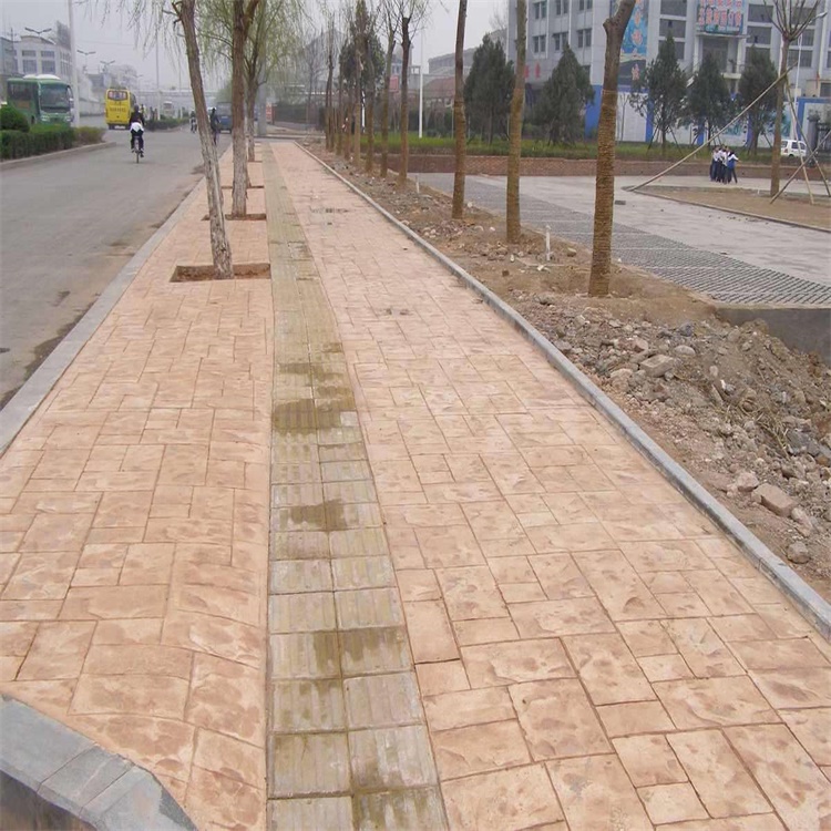 压花水泥地坪 砼压模地坪材料 水泥压花地面 河北虹彩建材