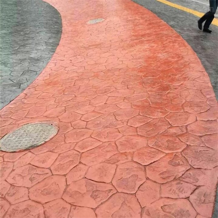 彩色混凝土价格 彩色混凝土地面 压印地坪价格 河北虹彩建材