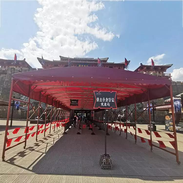 户外伸缩推拉棚   室外移动遮阳篷   景区电动智能雨篷  苏州炬烽雨篷定制定做