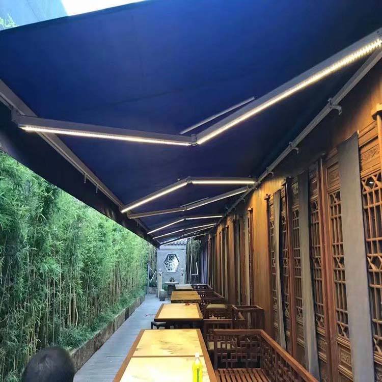  苏州户外伸缩推拉雨棚   露天阳台法式西瓜篷  欧式固定遮阳篷   门头伸缩推拉篷