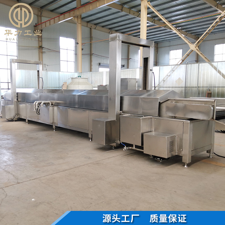 软麻花油炸流水线 毛毛鱼油炸流水线 网带式油炸机