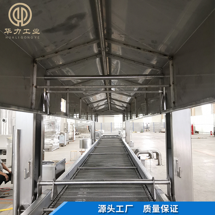 全自动网带式油炸机 菠萝蜜油炸流水线 大虾油炸流水线