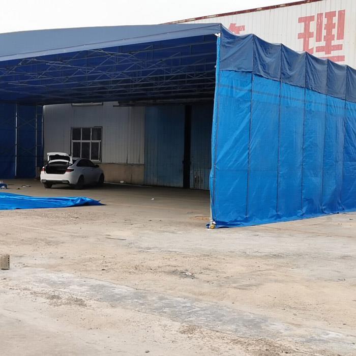 杭州推拉雨棚厂家  南京仓库仓储伸缩雨篷  上海物流存储智能帐篷   炬烽雨篷