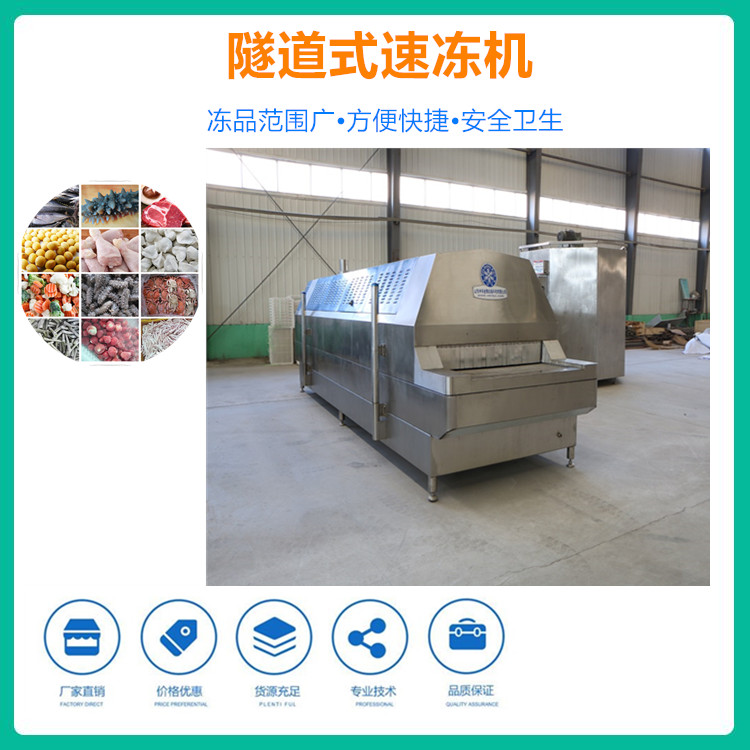 虾尾章鱼隧道速冻机 全自动食品速冻机 汤圆水饺火锅丸子速冻机  液氮隧道速冻机生产商
