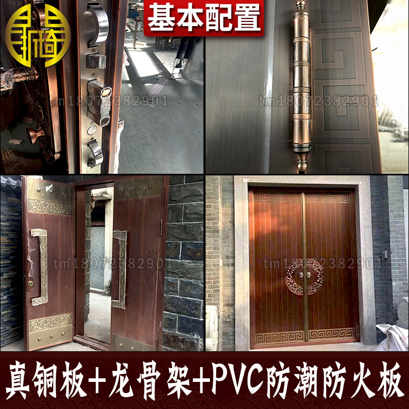 新中式仿古庭院门 庭院仿古非标大门 平开门式仿古大门生产加工