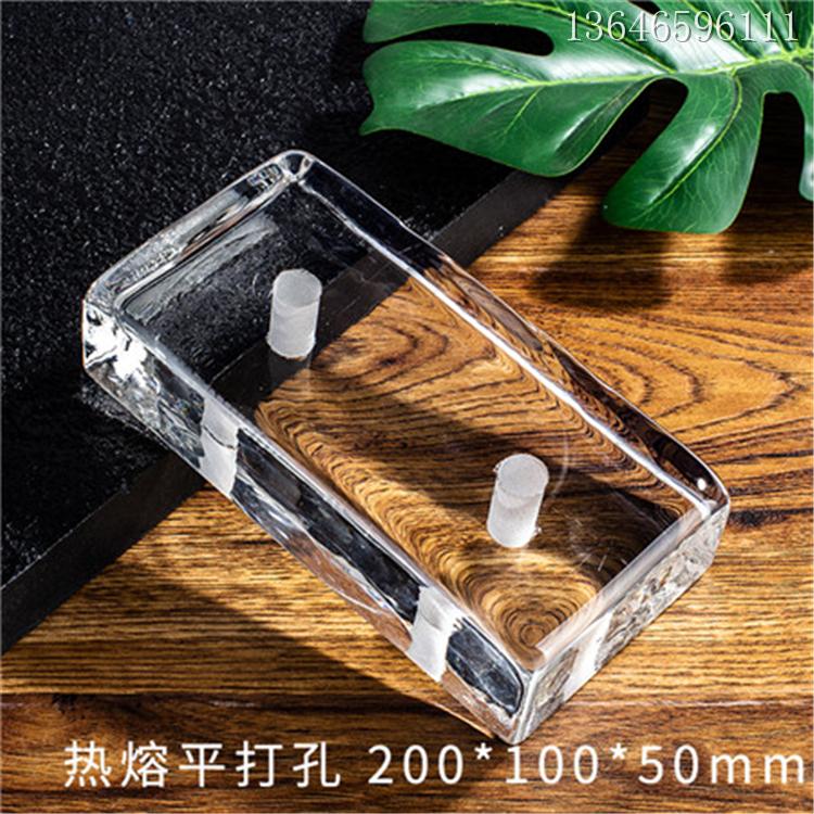 背景墙用热融玻璃砖 长条水晶砖 水晶玻璃砖 压型k9长条 二次压型水晶砖