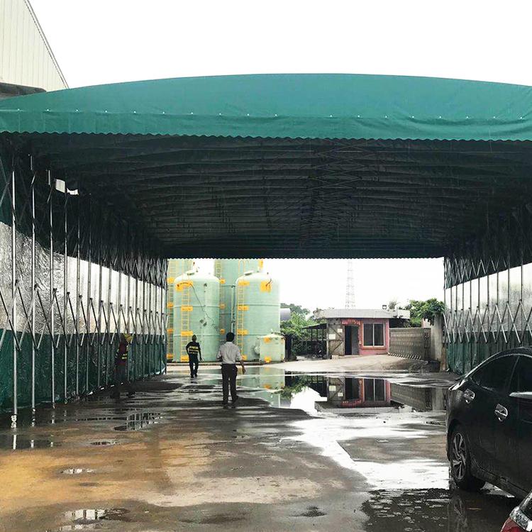 晴雨双用私人停车棚  苏州羿唐推拉雨篷  移动折叠遮阳雨蓬  户外大排档推拉雨棚