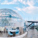 楼顶球形网红火锅餐厅 全透明星空球帐篷 赛尔特耐用双层防水pvc篷布