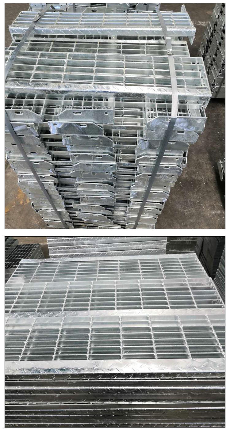 美观耐用钢格板 用作工业平台 梯踏板扶栏