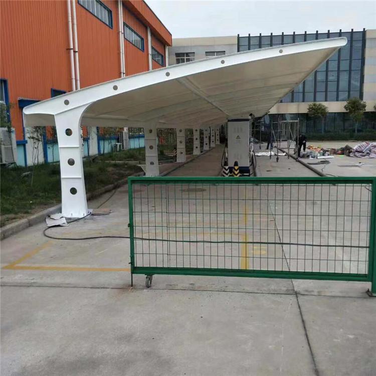 园区停车篷 膜结构户外停车棚 防风膜结构景观棚