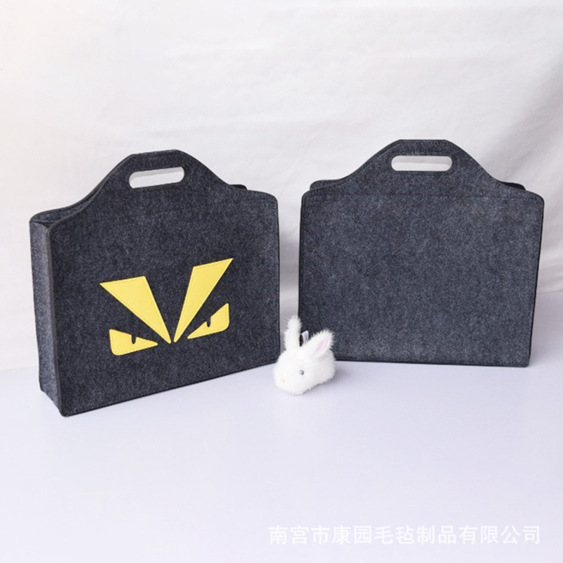 毛毡手提包笔记本电脑包苹果电脑包可定制创意卡通毛毡手提手提包
