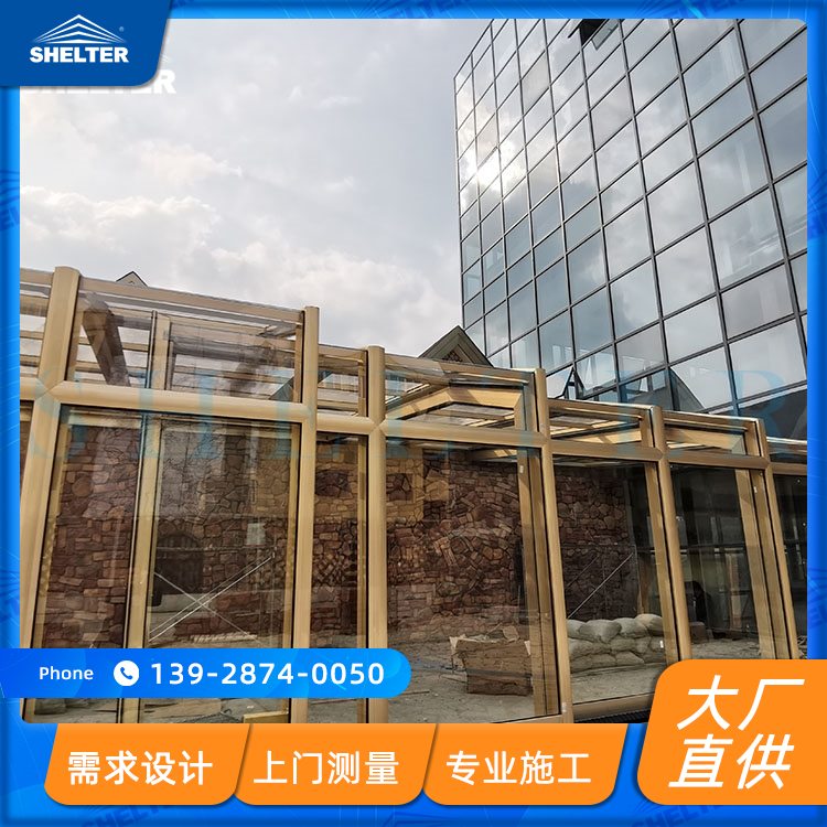 户外商业智能阳光房走廊 欧式户外商业智能阳光房走廊 欧式电动遮阳玻电动遮阳玻璃房 赛尔特厂家定制安装