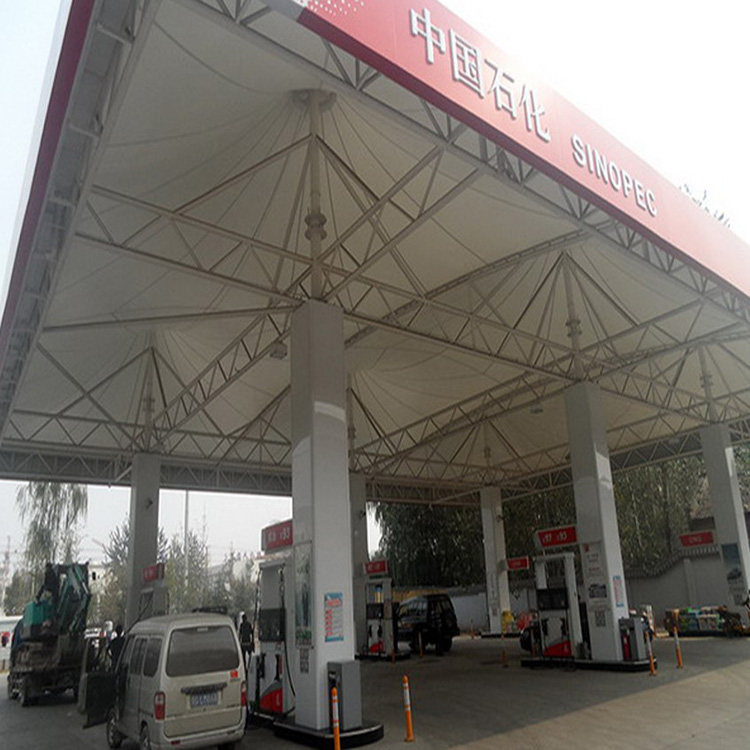 加油站膜结构定制厂家 加油站张拉膜结构报价 免费上门测量安装