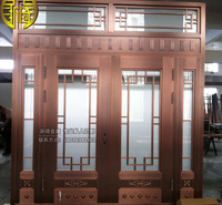 厂家供应真铜门 纯铜别墅对开门 复古真铜入户门 永康真铜门价格
