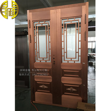 玻璃双开真铜门 抗压强真铜门 复古简约真铜门 浙琦真铜门