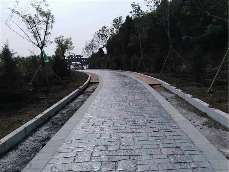 压模地坪 压花地坪 水泥路面压模 虹彩建材