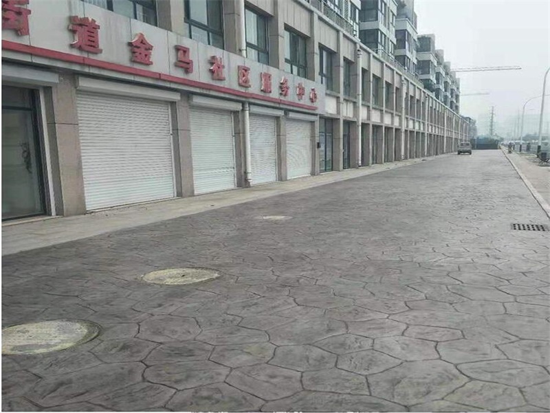 徐州 压模地坪模具 压模地坪施工 彩色印花路面 艺术压花路面 虹彩建材