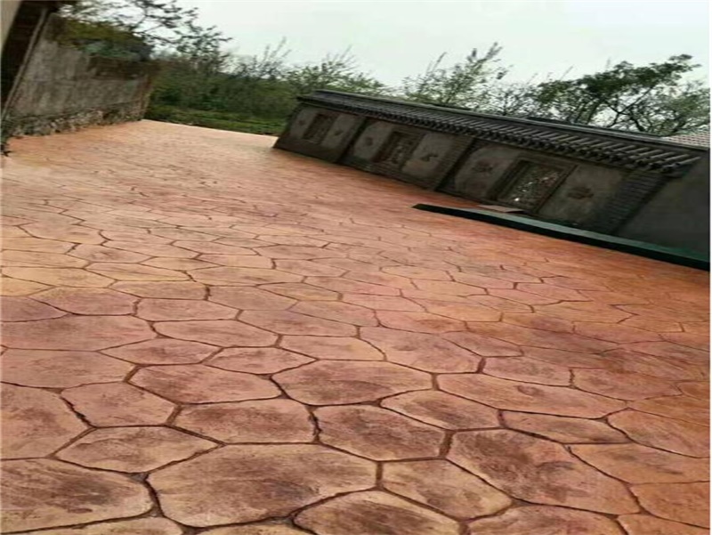水泥面压花 水泥印花价格 彩色强化料 压印地坪厂 虹彩建材