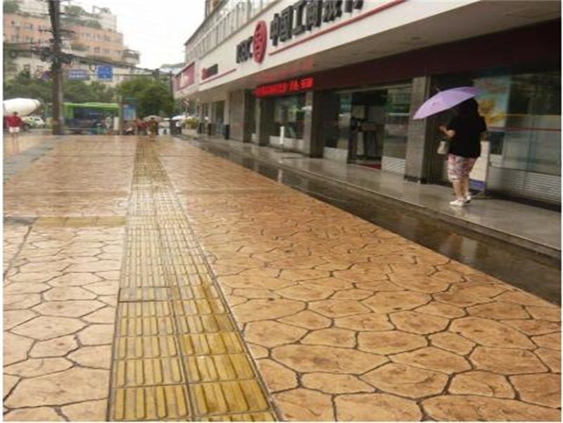 张家界 压模地坪美观 压模地坪应用 压模地坪纹理 虹彩建材