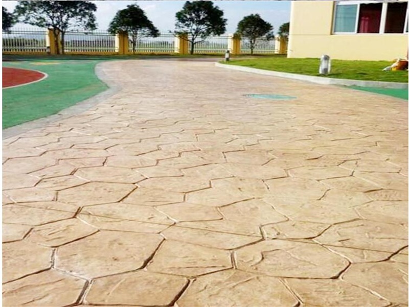 张家界 压模地坪景观 压模地坪色彩 压模地坪图案 虹彩建材