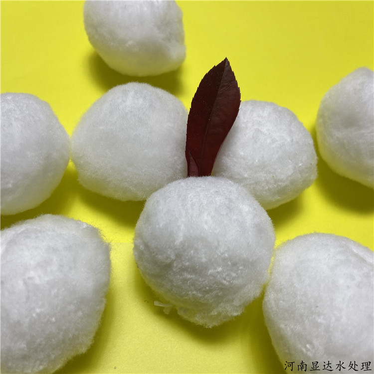 除油专用改性纤维球 显达自产各种型号纤维球滤料