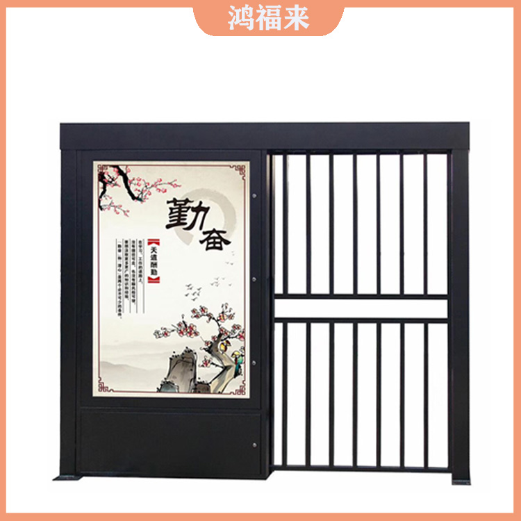 襄樊铝合金平移栅栏门 小区自动刷卡广告门