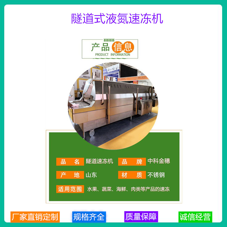 隧道式液氮速冻机生产厂家 液氮隧道式速冻机行情 中科金穗液氮速冻机推荐