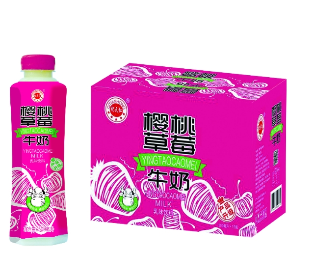 金登河樱桃草莓牛奶500ml厂家直发，质优价廉，口感纯正